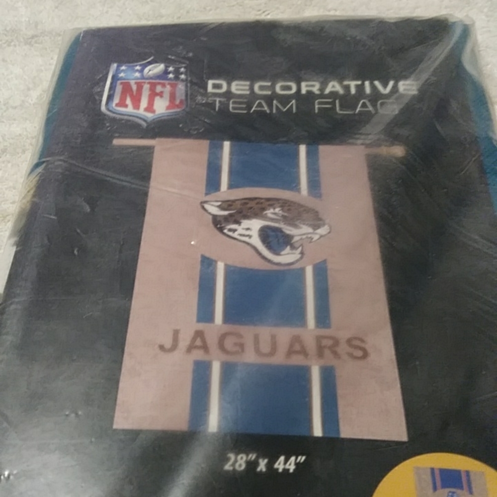 NEW Jacksonville Jaguars Burlap Flag